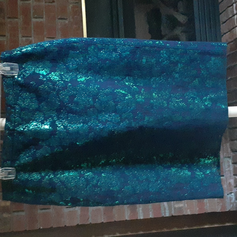 J. Crew Blue and Green Pencil Skirt
